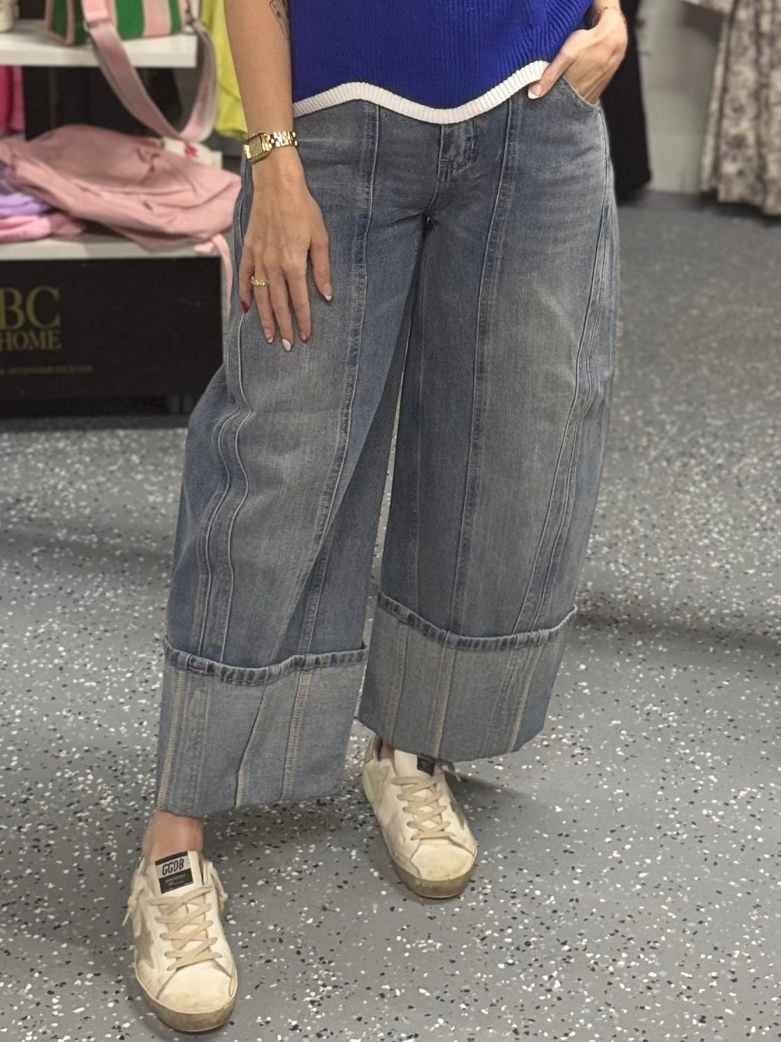 Mineral Cuffed Denim