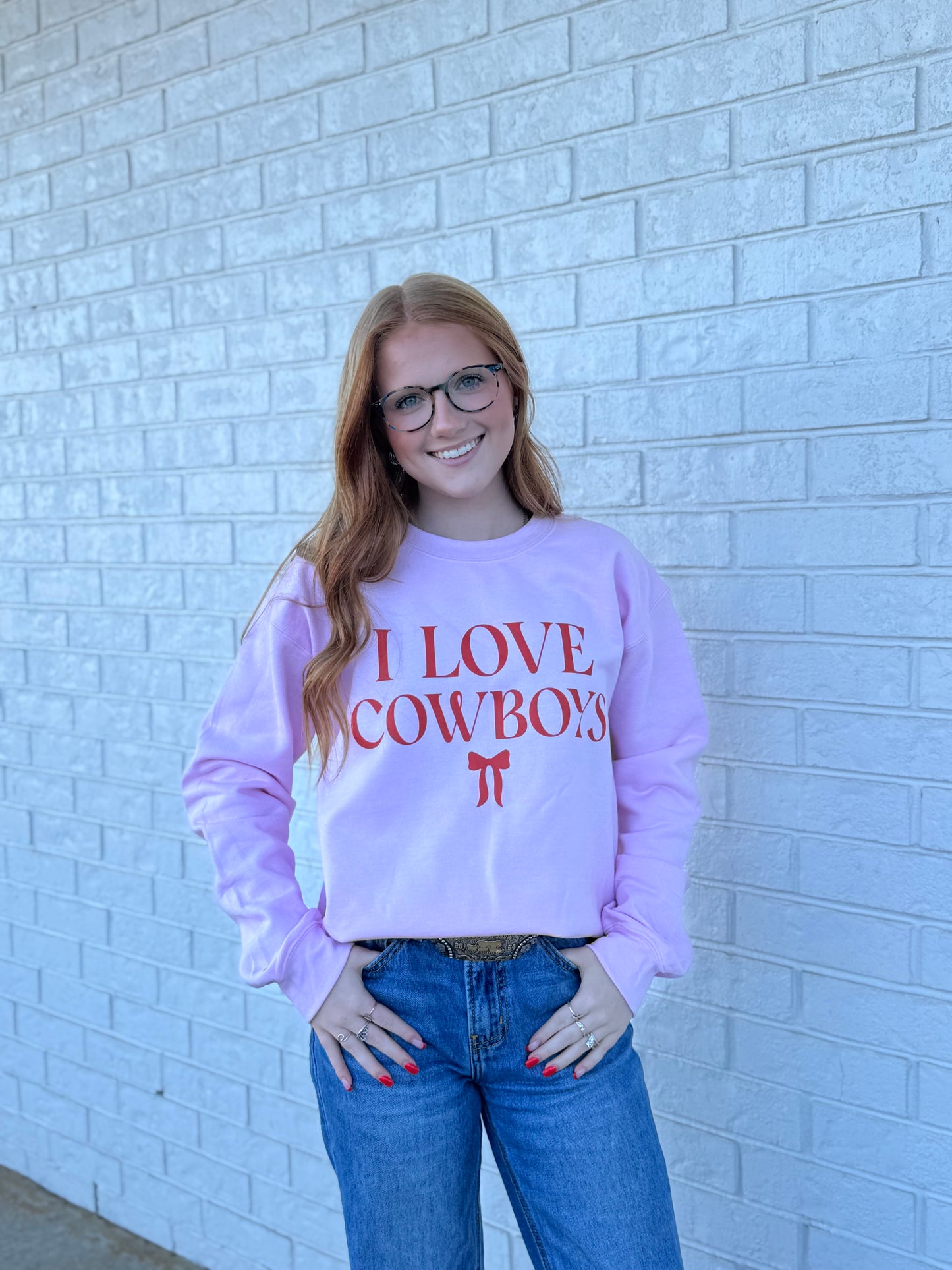 I Love Cowboys Crewneck