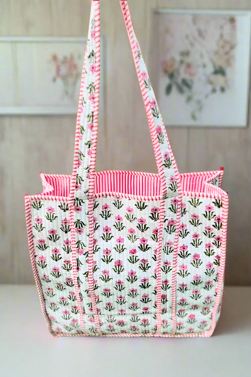 Floral Quilted Tote