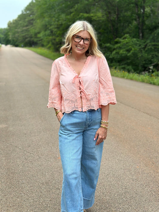 Floral Tie Front Top