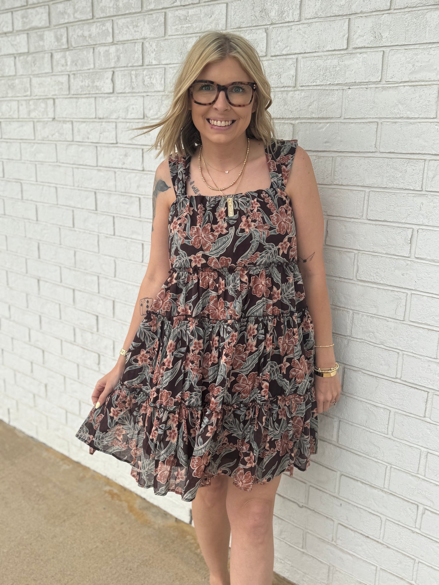 Floral Tiered Mini Dress