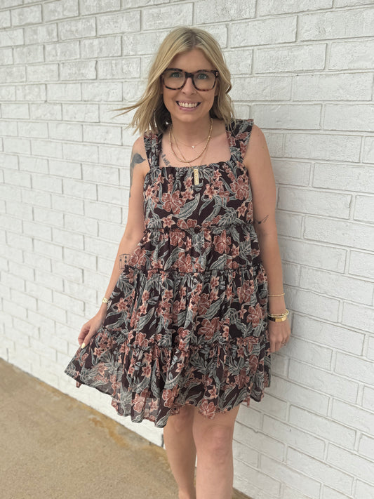 Floral Tiered Mini Dress