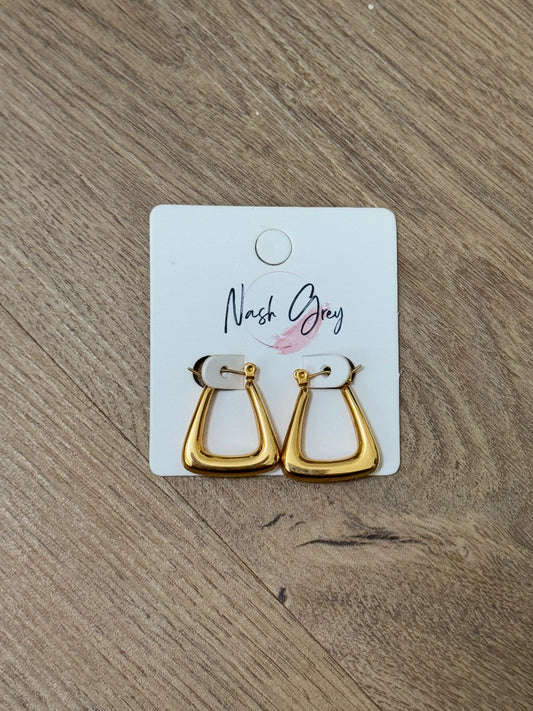 Gold Triangle Hoops